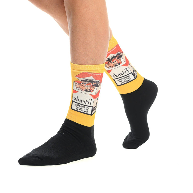 Забавни чорапи "Приятели" с вдъхновяващ надпис за приятелство, идеални подаръци за мъже и жени, памучни и модерни чорапи.