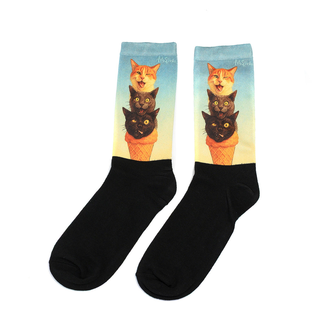 Fun Socks - Triple Cat Energy