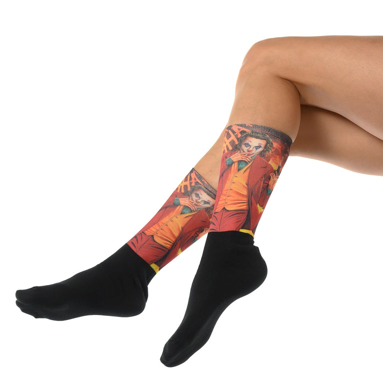 Чорапи за киномани с принт на Жокера и Хоакин Финикс, стилни и модерни чорапи онлайн от Artyshocks.bg.
