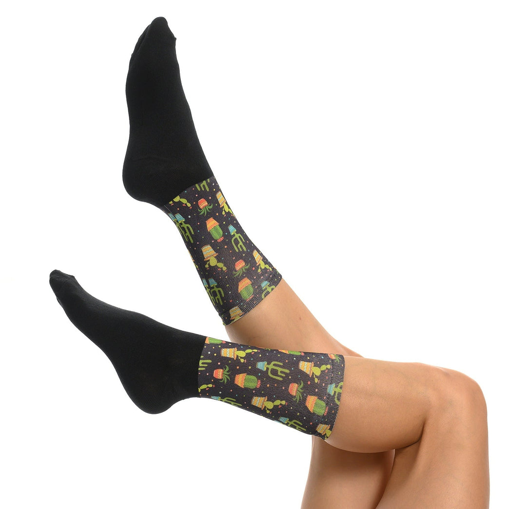 Забавни чорапи с кактуси, памучни и модерни, идеални за подарък за мъже и жени - Artyshocks.bg