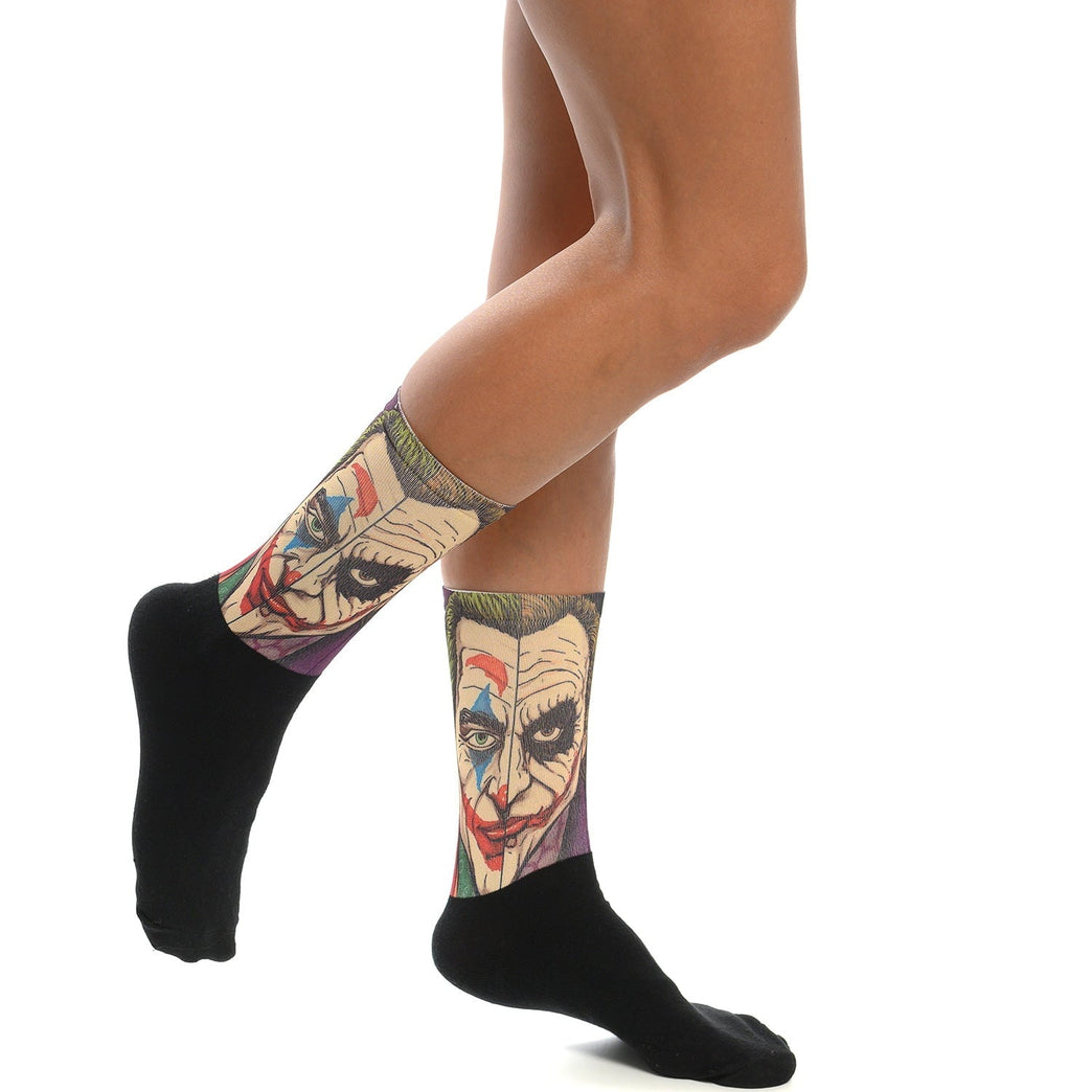 Чорапи с лице на Жокер, модерни и забавни чорапи за комикс фенове, перфектни за подарък - Artyshocks.bg