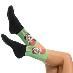 Весели чорапи с хип хоп панда принт за модерно ежедневно носене, идеален подарък за любители на музиката и животните.