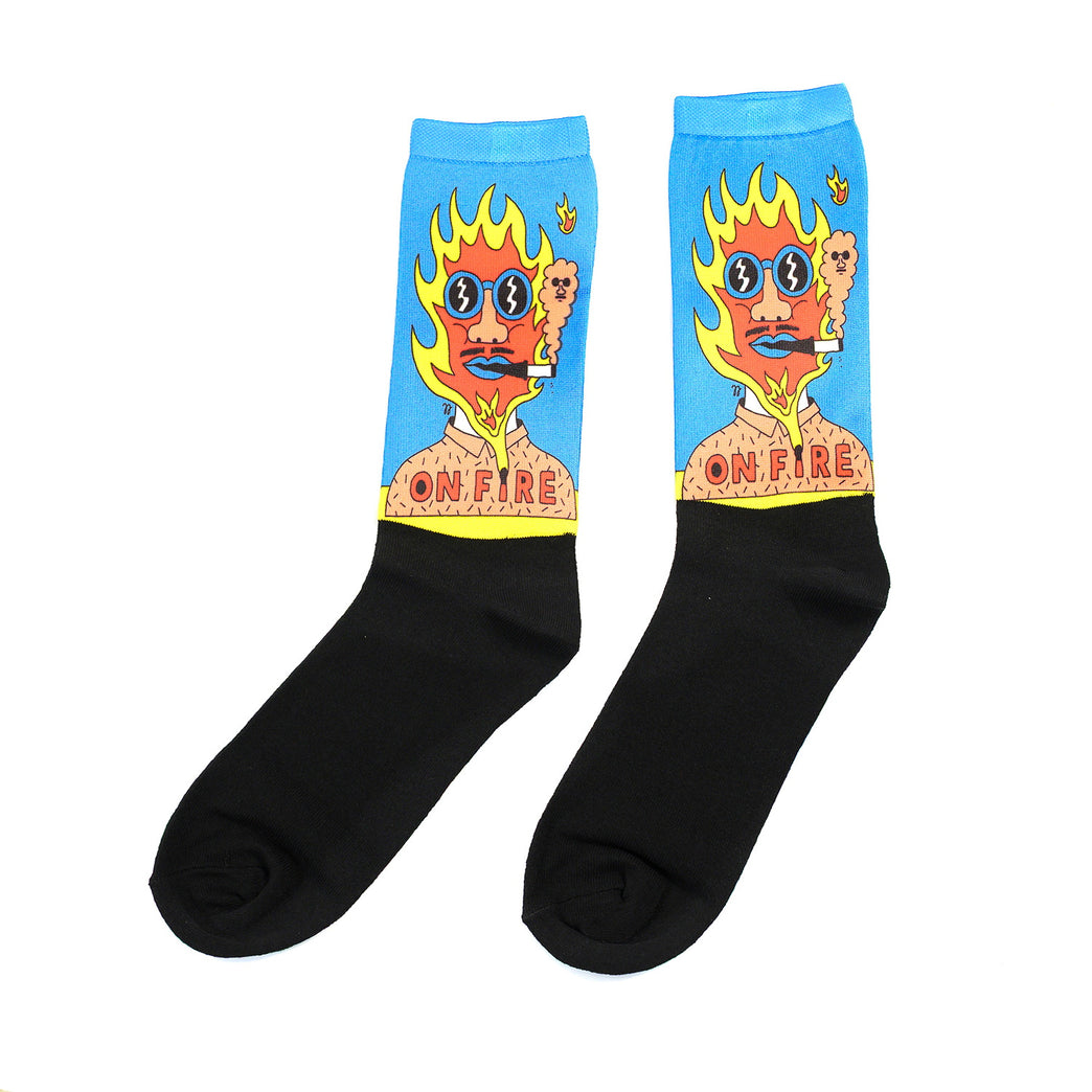 Забавни чорапи – "On Fire Mood" с ярка огнена визия и хумористичен дизайн