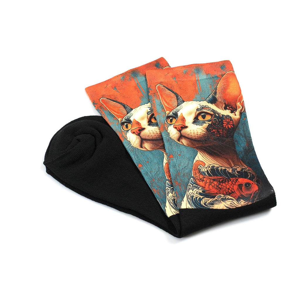 Арт чорапи – "Котка Татуист"