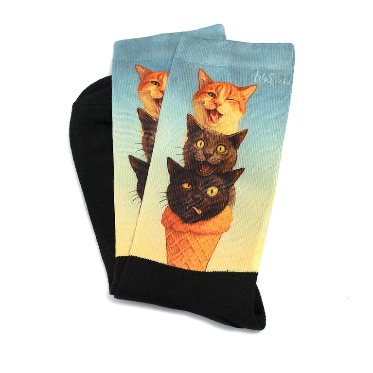 Забавни чорапи - „Triple Cat Energy“