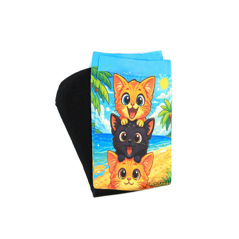 Lustige Socken „Katzenabenteuer“